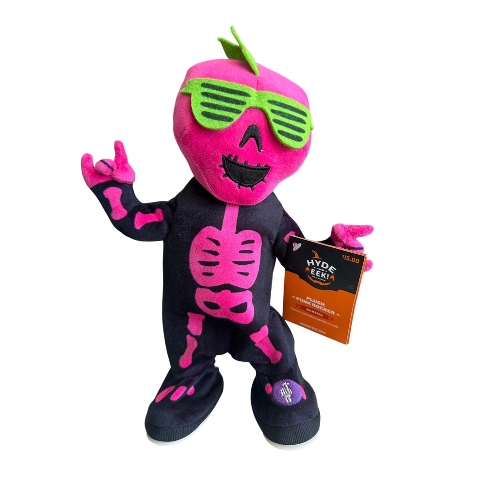 Hyde and EEK! Boutique Plush Punk Rocker 11" Animated Dancing Skeleton Halloween